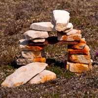 Inuit cairn called an "inukshuk," usually found above the arctic circle